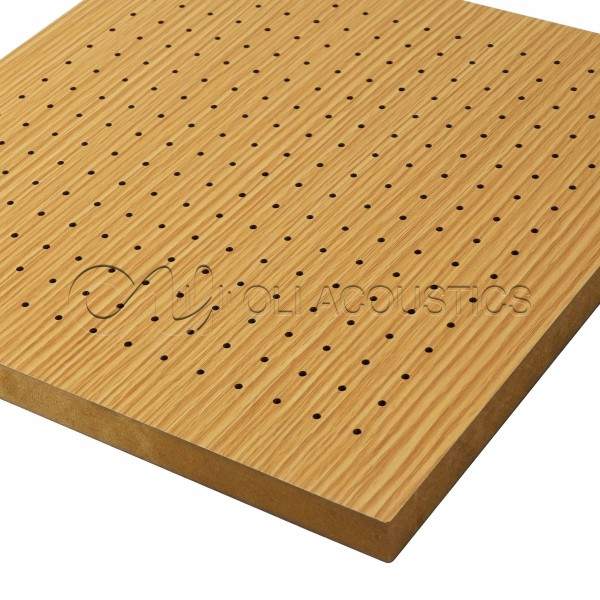 16-16-3 Perforated Acoustic Wooden Panel With Ash Melamine Finish For School
